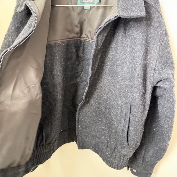 Vintage Woolrich Wool Bomber Jacket Navy USA Made Harrington Heritage Workwear L - Picture 6 of 12